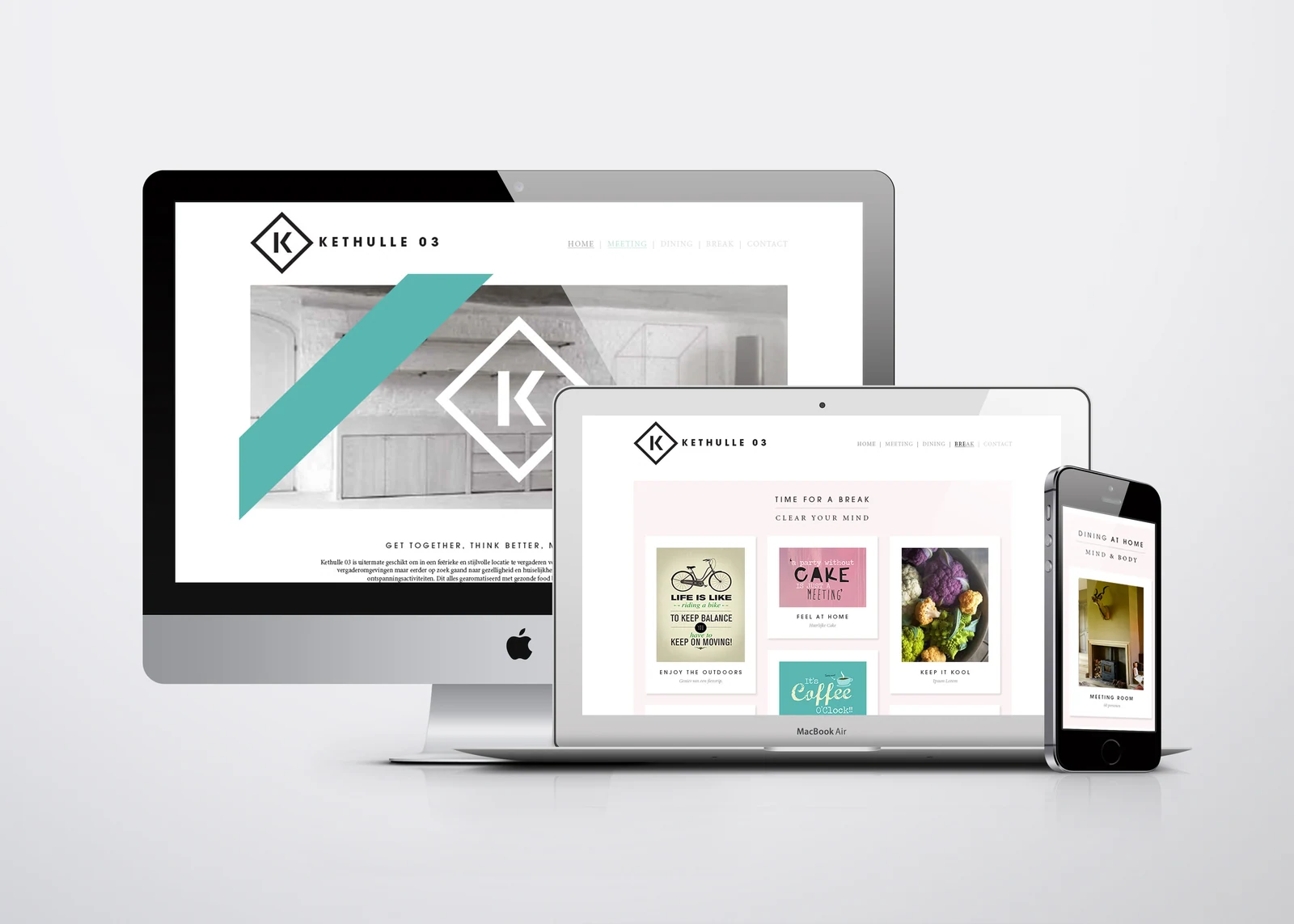 Websiteontwerp voor Kethulle03 op verschillende schermformaten