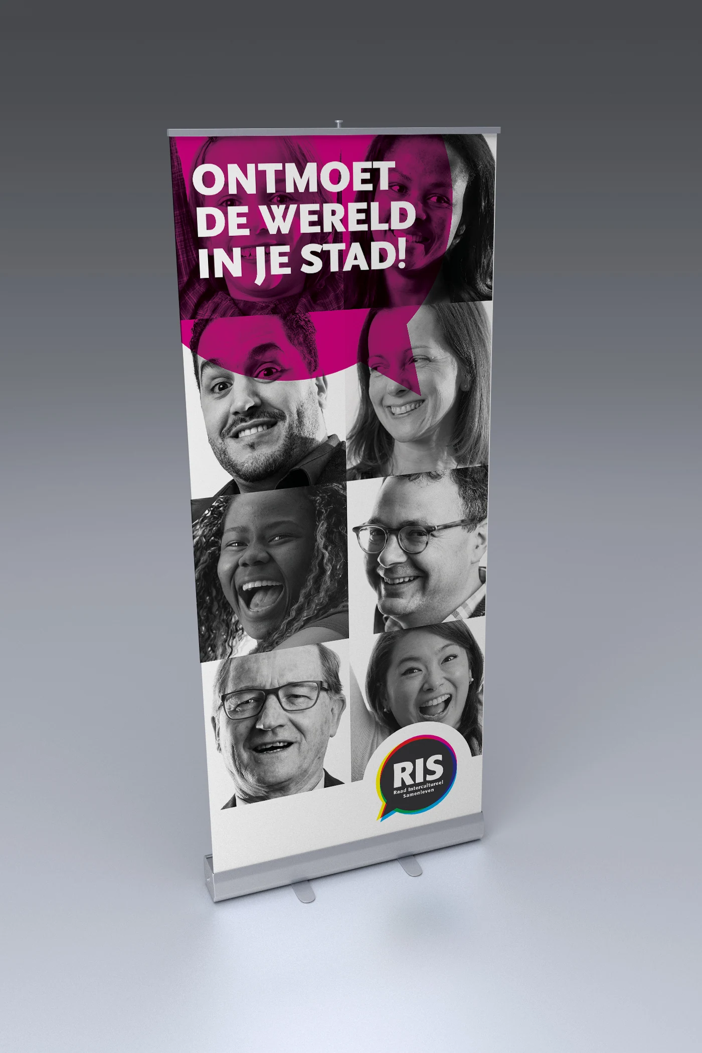 Roll-upbanner voor de Raad Intercultureel Samenleven